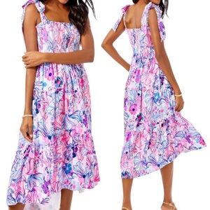 Lilly Pulitzer Rivera smocked midi dress